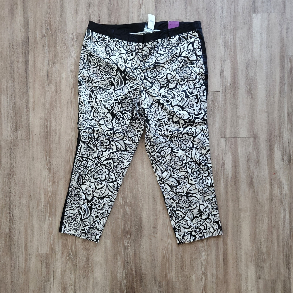 Black and White Floral Pants
